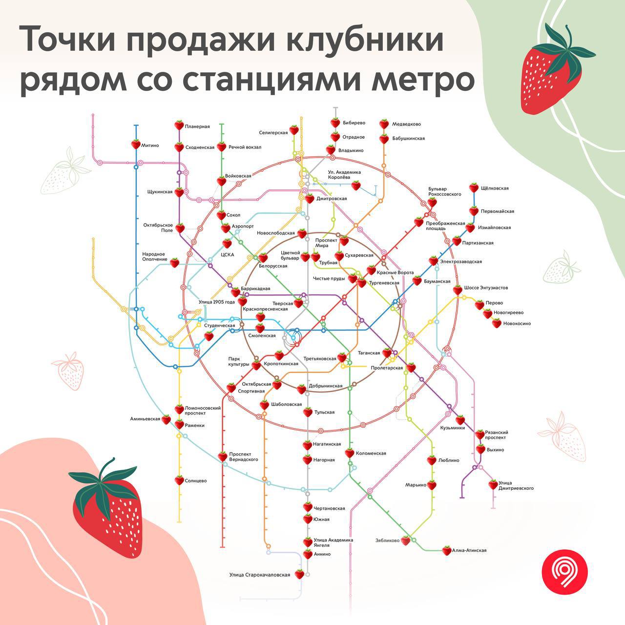 Карта палаток с клубникой